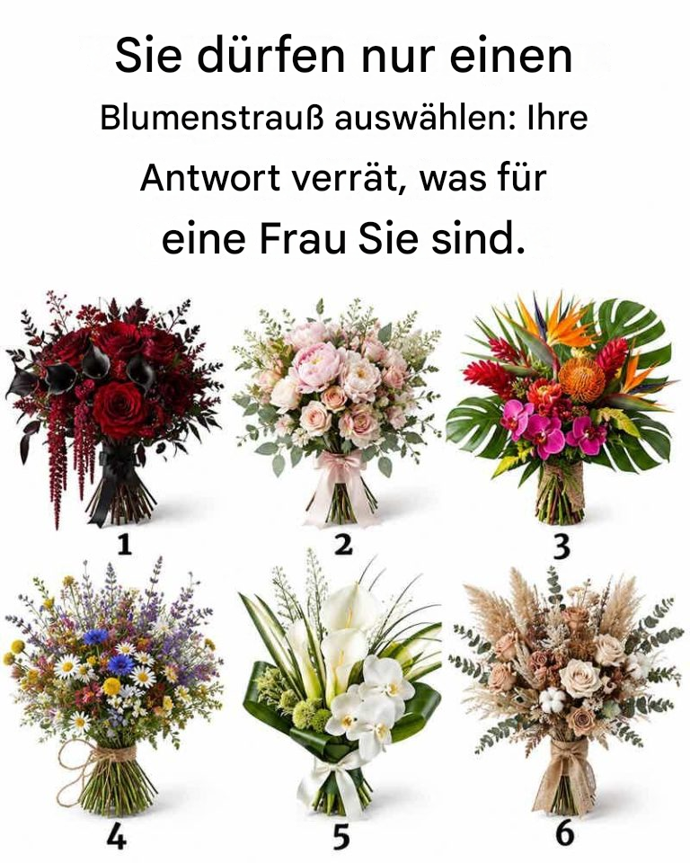Sie dürfen nur einen Blumenstrauß auswählen: Ihre Antwort verrät, was für eine Frau Sie sind.