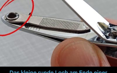 Das kleine runde Loch am Ende des Nagelknipsers ist nützlich